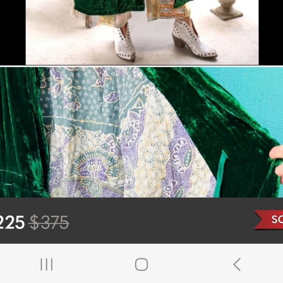 JADED GYPSY SILK VELVET GREEN  DUSTER NWOT - Picture 15 of 15